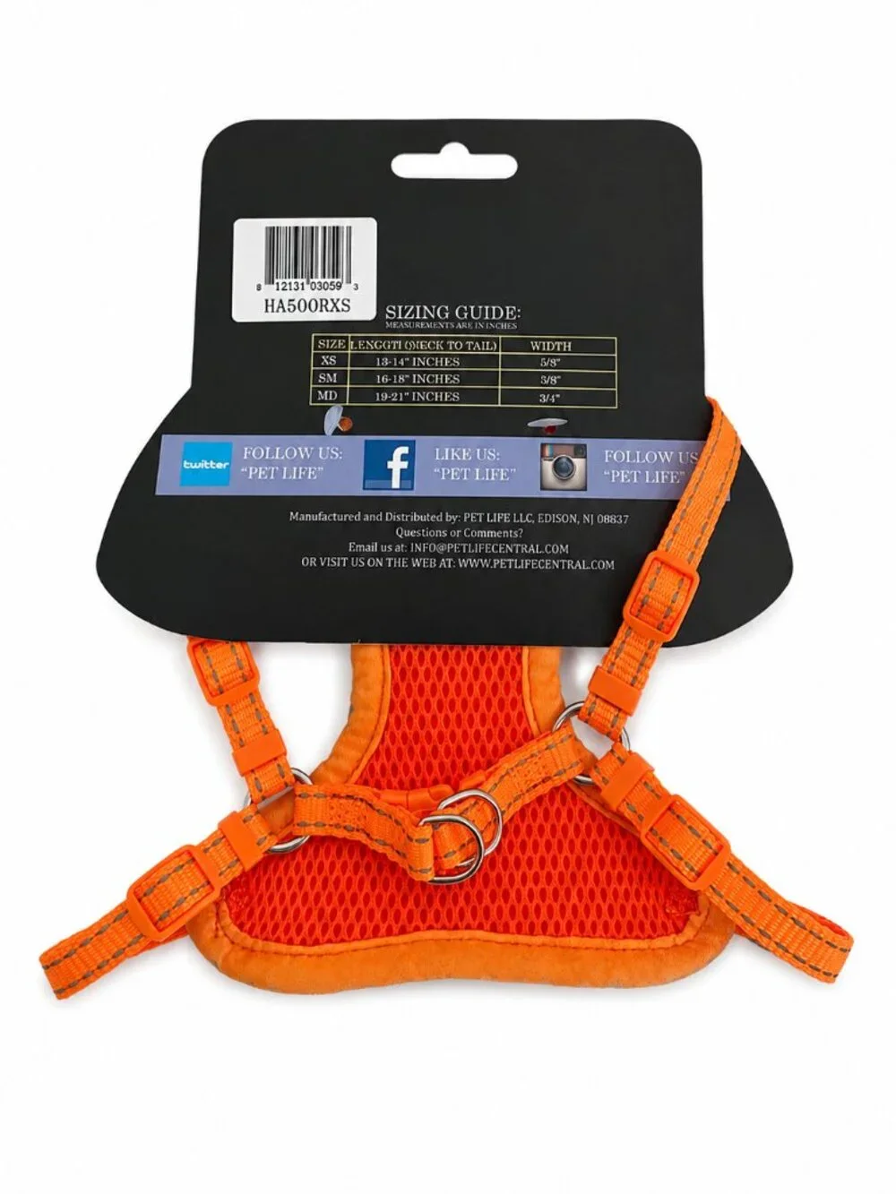 Luxe Orange Dog Harness, XS